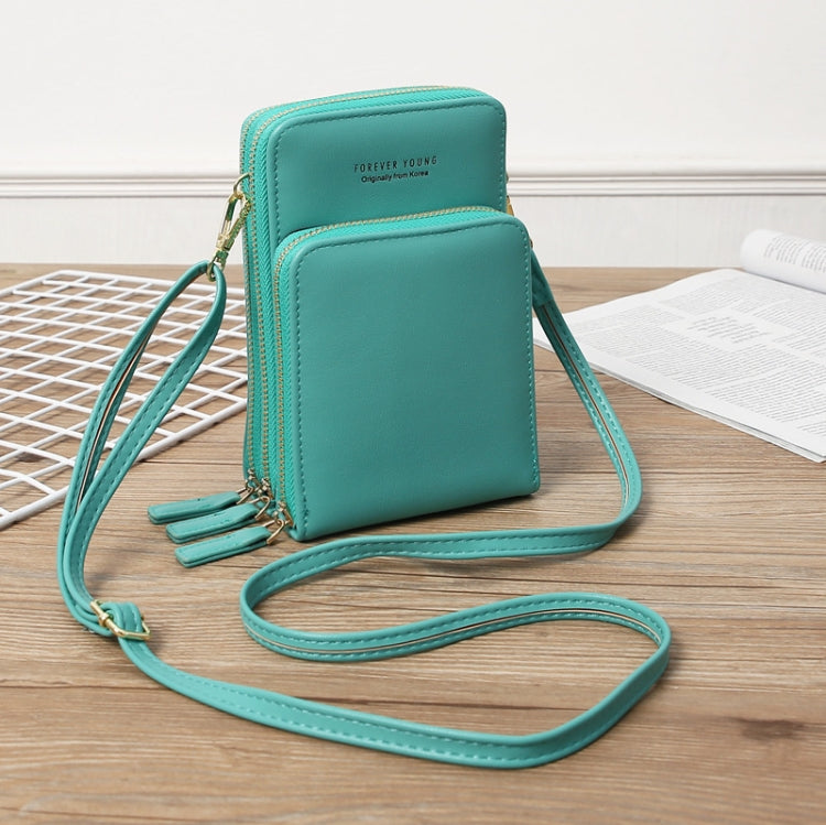 Women Bag Three-Layer Zipper Bag Mirror Touch Screen Large Capacity Crossbody Bag