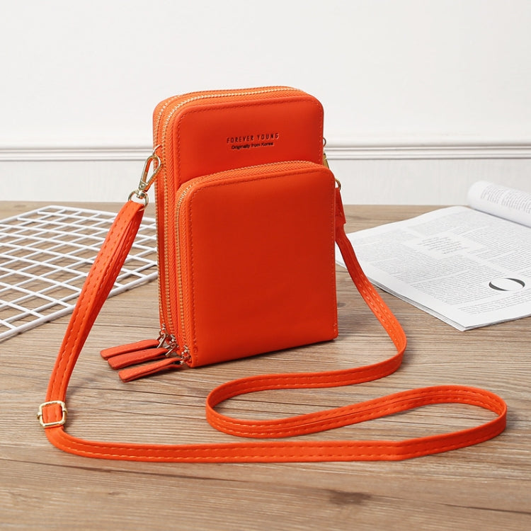 Women Bag Three-Layer Zipper Bag Mirror Touch Screen Large Capacity Crossbody Bag