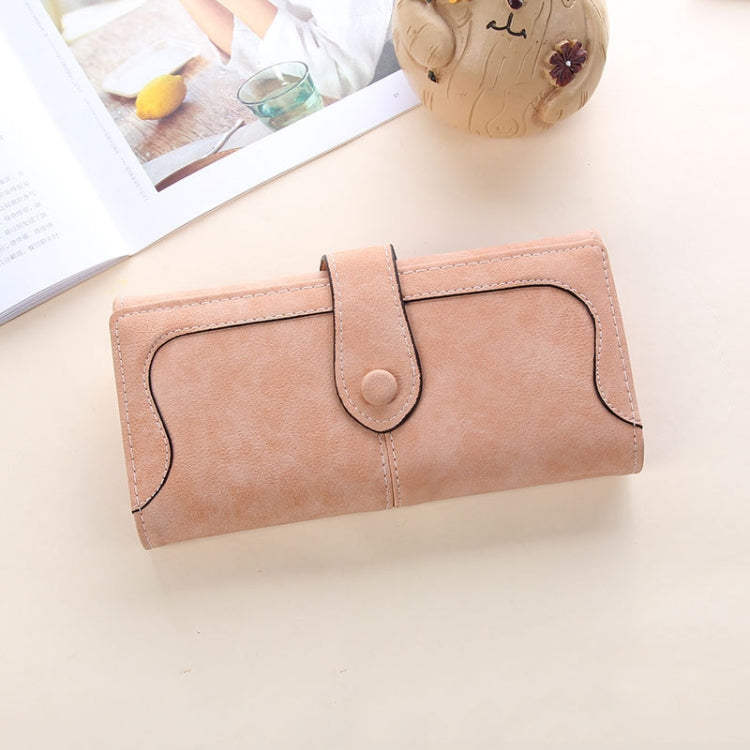 Women Long Wallet Vintage Frosted Splicing Leather Wallet