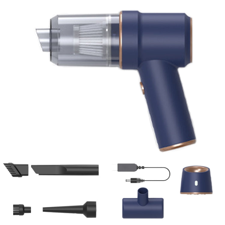 Small Wireless Charging Car Vacuum Cleaner Handheld High Power Vacuum Cleaner, Sort by color: 117CG-Blue
