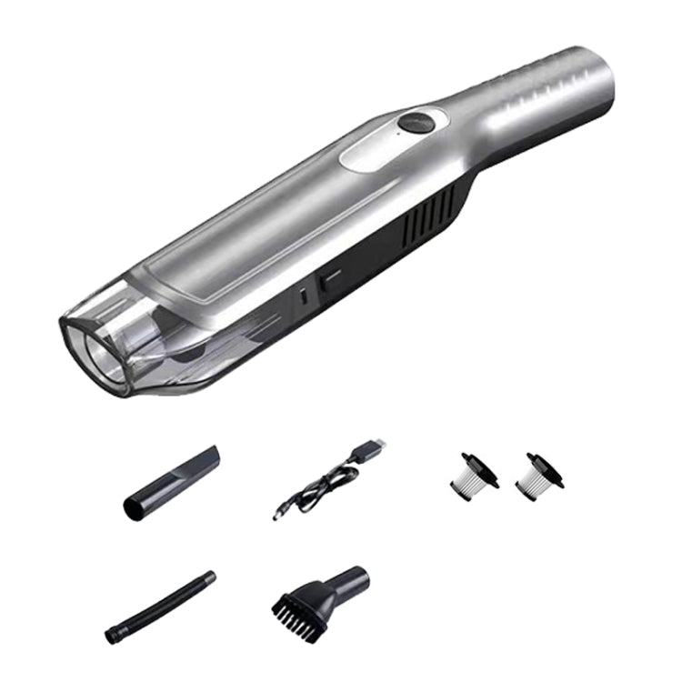 YX3560 Handheld Small Straight Handle Car Wireless Vacuum Cleaner, Style: Upgrade (Silver)
