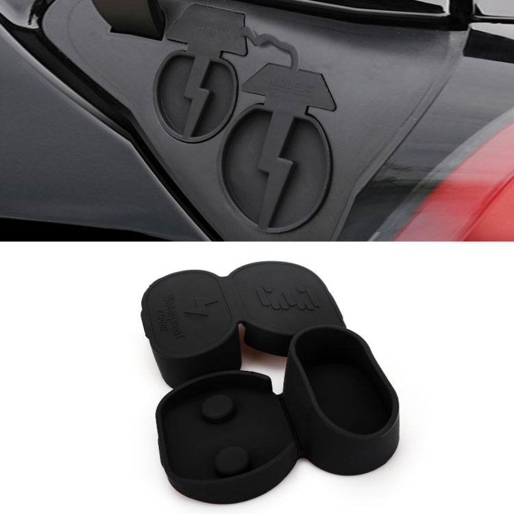 For Tesla Model3/Y 2pcs Charging Port Silicone Dustproof Waterproof Cover, Color:
