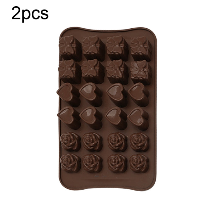 2pcs Silicone Chocolate Mold Jelly Christmas Candy Cake Mould, Style: Gift Box