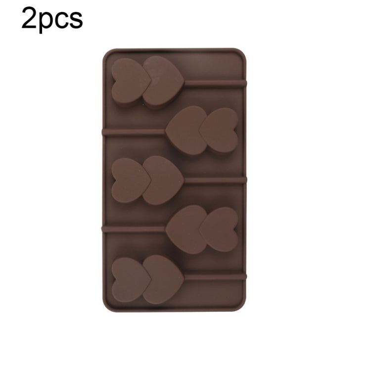 2pcs Silicone Chocolate Mold Jelly Christmas Candy Cake Mould, Style: Heart To Heart