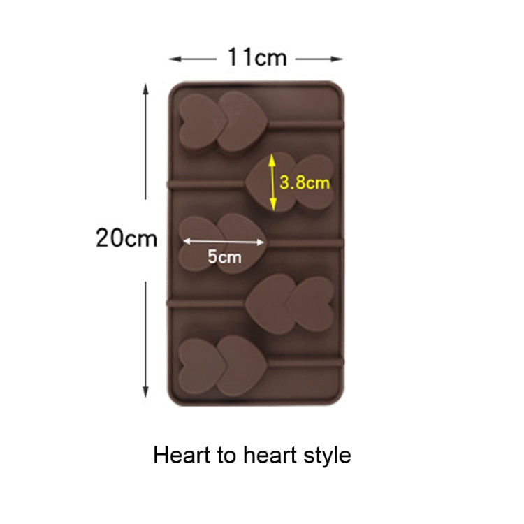 2pcs Silicone Chocolate Mold Jelly Christmas Candy Cake Mould, Style: Heart To Heart