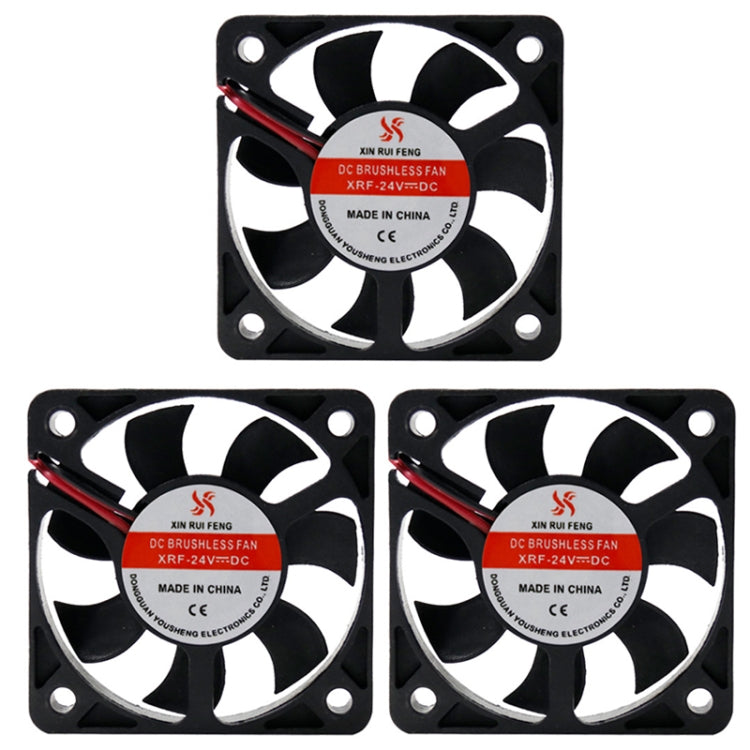 3pcs XIN RUI FENG 24V Ball Bearing 5cm Silent DC Cooling Fan