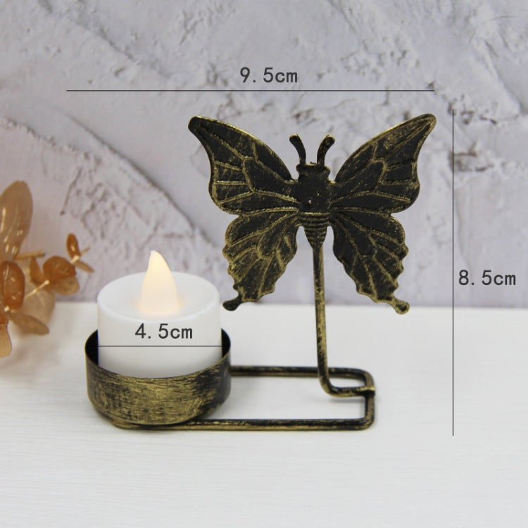 B Black Gold DH2303-03 Metal Retro Iron Art Candlesticks Ornament Table Candle Cup Decoration Props