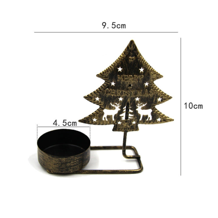 Christmas A Black Gold DH2303-03 Metal Retro Iron Art Candlesticks Ornament Table Candle Cup Decoration Props
