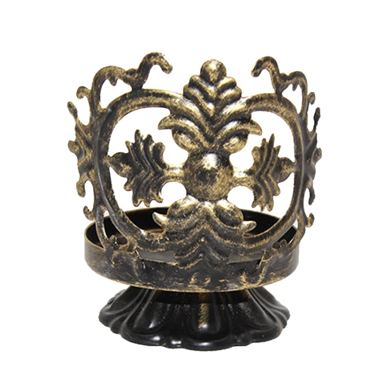 DH2303-08 Retro Hollow Carved Candlesticks Atmosphere Decoration Ornaments Metal Jewelry Storage Rack