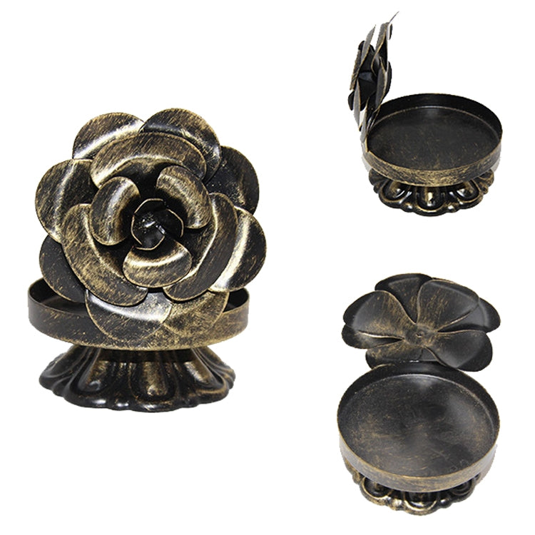 DH2303-08 Retro Hollow Carved Candlesticks Atmosphere Decoration Ornaments Metal Jewelry Storage Rack