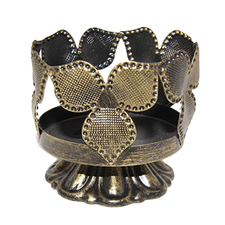 DH2303-08 Retro Hollow Carved Candlesticks Atmosphere Decoration Ornaments Metal Jewelry Storage Rack