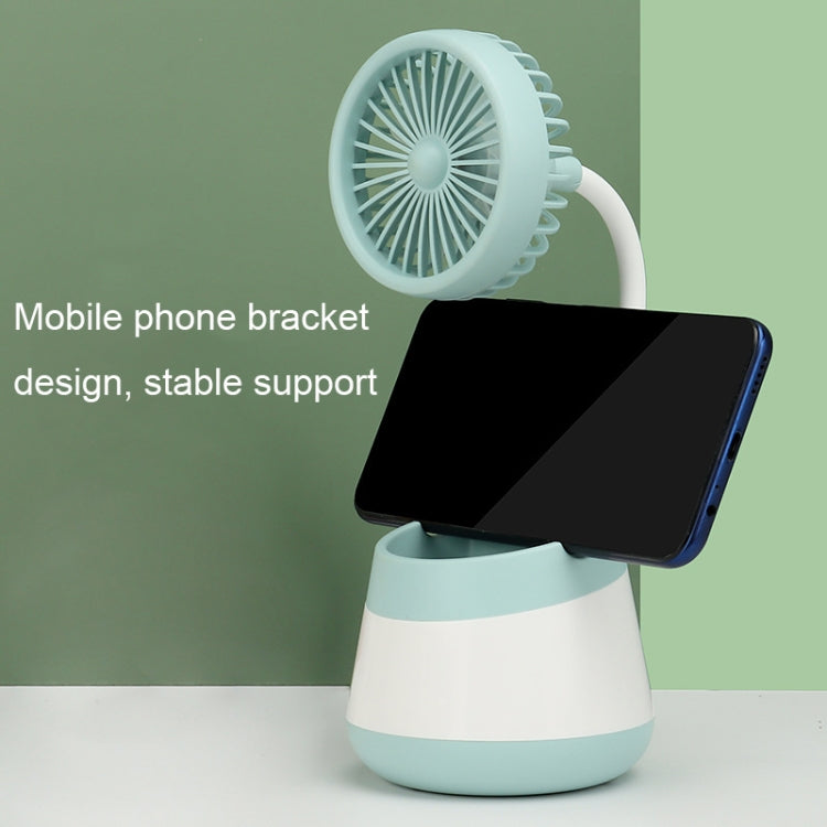 276A USB Charging Desktop Pen Holder Fan with Phone Holder Function Dormitory Portable Fan
