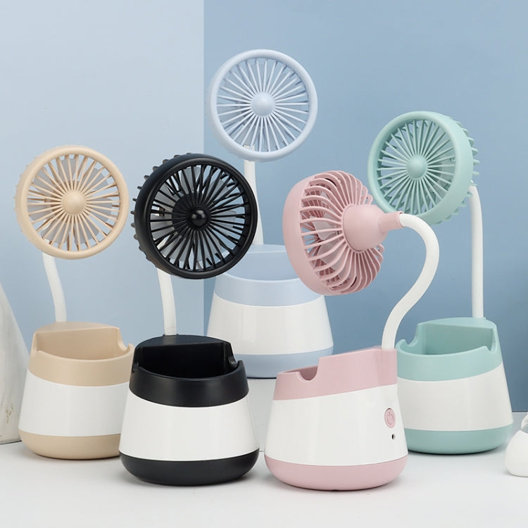 276A USB Charging Desktop Pen Holder Fan with Phone Holder Function Dormitory Portable Fan