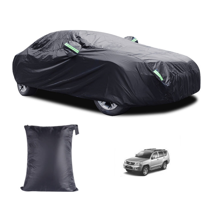 190T Silver Coated Cloth Car Rain Sun Protection Car Cover with Reflective Strip, Size: