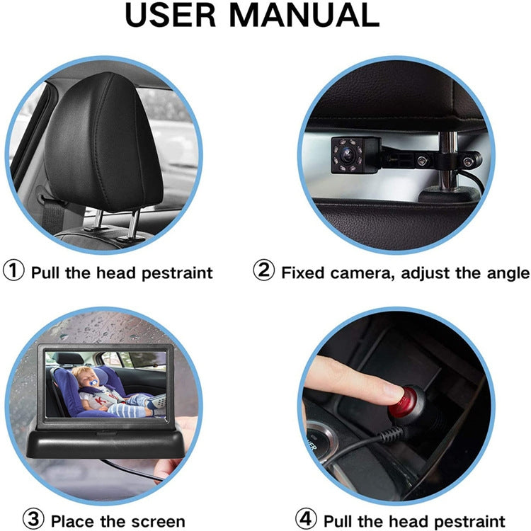 Car Baby Monitor Display Infrared HD Camera Monitor