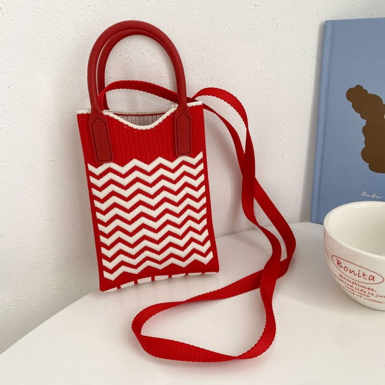 Woven Mini Single-Shoulder Phone Bag Spring Summer Cute Color Matching Handbag