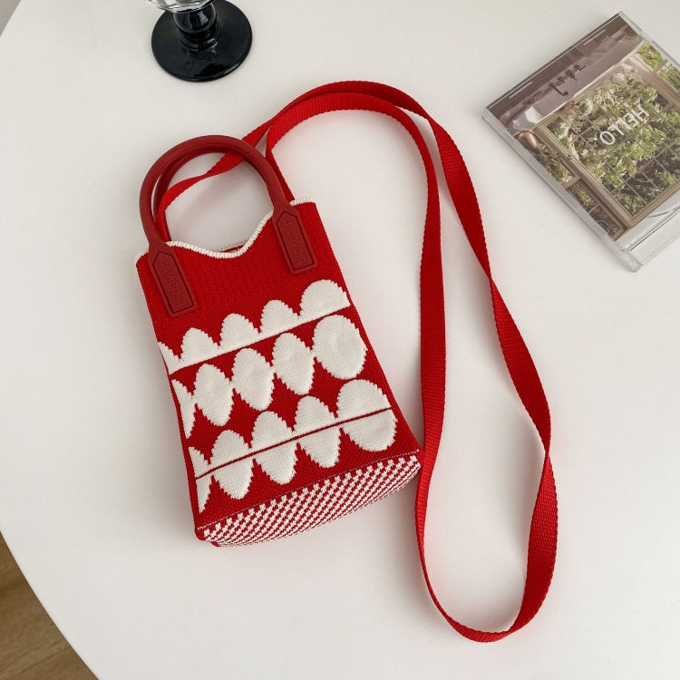Woven Mini Single-Shoulder Phone Bag Spring Summer Cute Color Matching Handbag