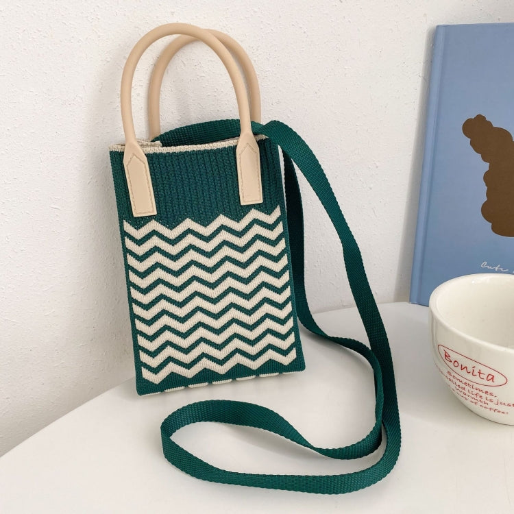 Woven Mini Single-Shoulder Phone Bag Spring Summer Cute Color Matching Handbag