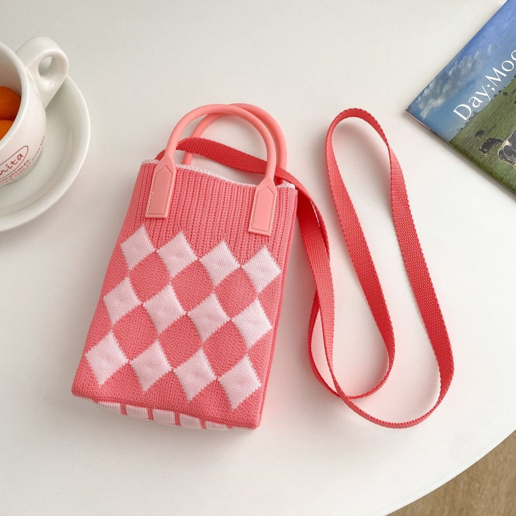 Woven Mini Single-Shoulder Phone Bag Spring Summer Cute Color Matching Handbag