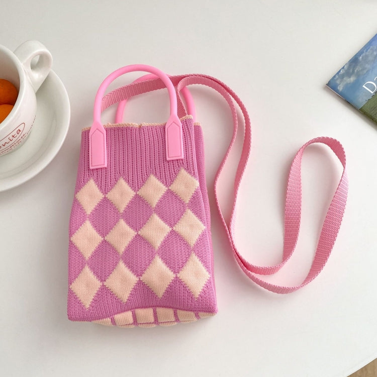 Woven Mini Single-Shoulder Phone Bag Spring Summer Cute Color Matching Handbag