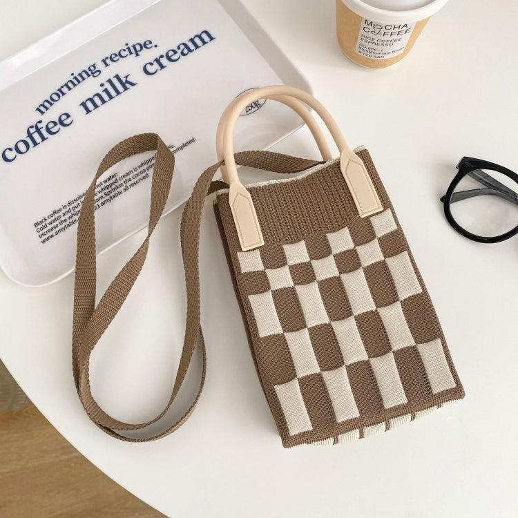 Woven Mini Single-Shoulder Phone Bag Spring Summer Cute Color Matching Handbag