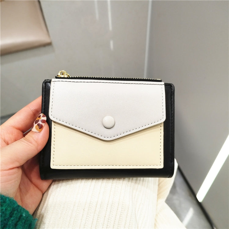 PU Leather Short Color Matching Folding Wallet Mini Portable Wallet