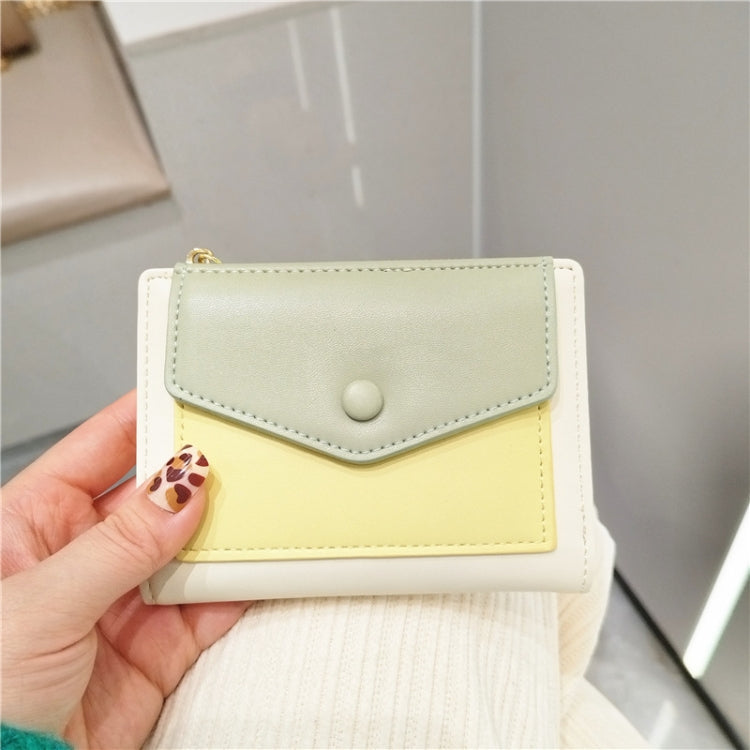 PU Leather Short Color Matching Folding Wallet Mini Portable Wallet