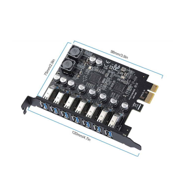 PCE7USB-R05  PCI-E To USB 3.2 GEN1 7-Port 19PIN Expansion Card Super Speed 5Gbps