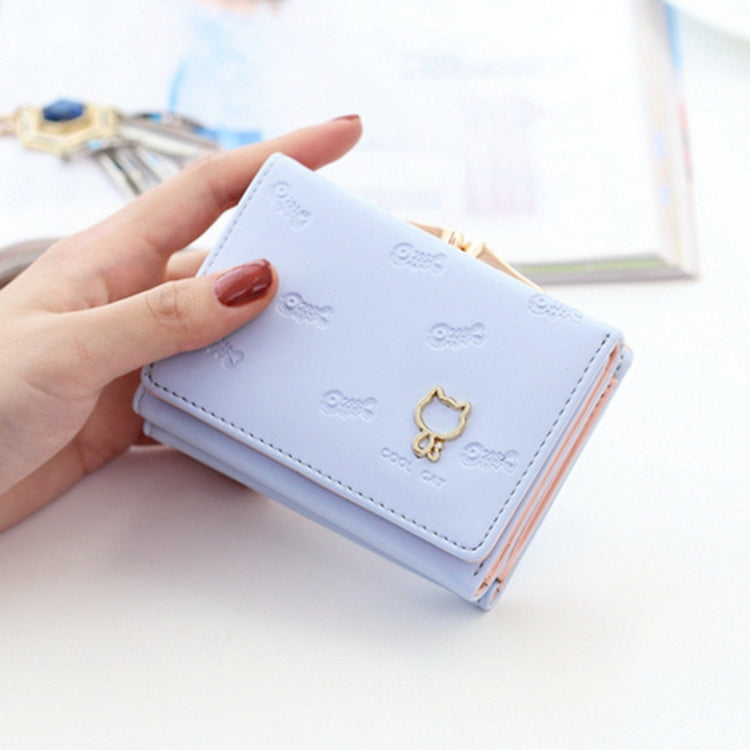 Cartoon Cute Cat Tri-fold Wallet Mini Embossed Multifunctional Wallet