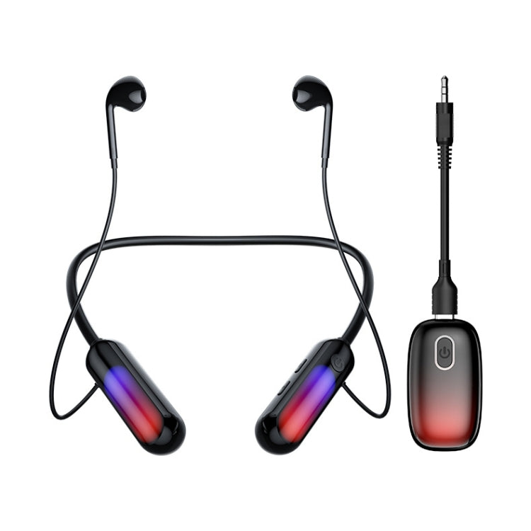 With Atmosphere Lamp Hanging Neck Bluetooth Earphone, Style: