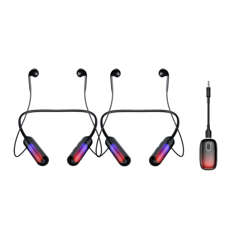 With Atmosphere Lamp Hanging Neck Bluetooth Earphone, Style: