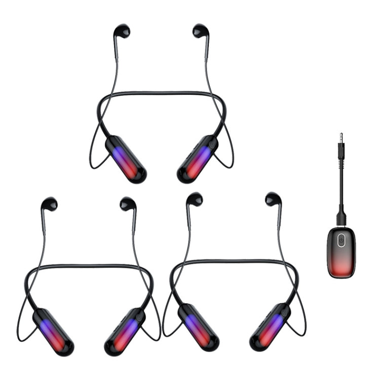 With Atmosphere Lamp Hanging Neck Bluetooth Earphone, Style: