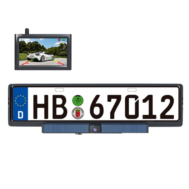 Solar Powered Rear View System Reversing Wireless Transmission Car Camera Display(RC01)