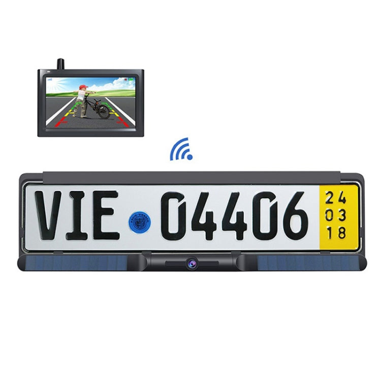 Solar Integrated License Plate Frame Vehicle Camera Wireless Reversing Display(RC03)