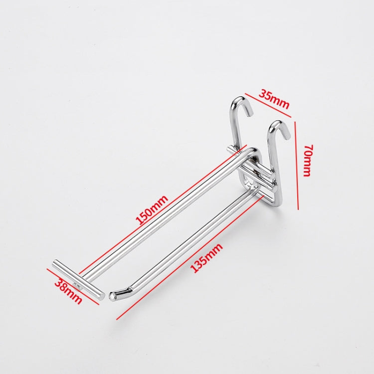 10pcs Stainless Steel Color Dual Line Meged Hook, Size: