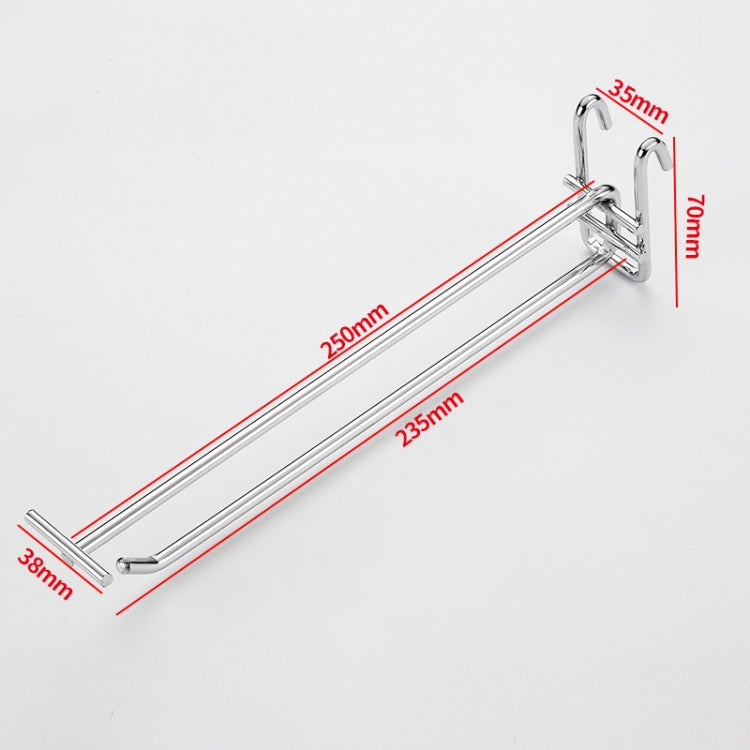 10pcs Stainless Steel Color Dual Line Meged Hook, Size: