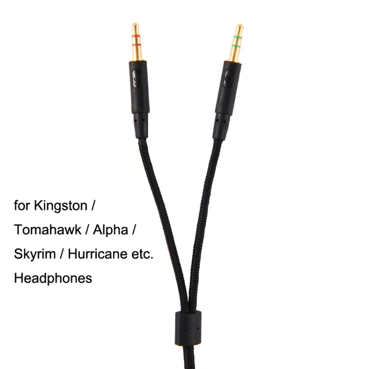 2m For Kingston Skyline Alpha Cloud II 3.5mm 2 In 1 Audio Cable(Black)