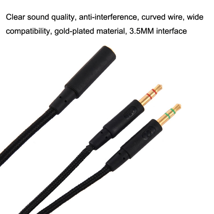 2m For Kingston Skyline Alpha Cloud II 3.5mm 2 In 1 Audio Cable(Black)