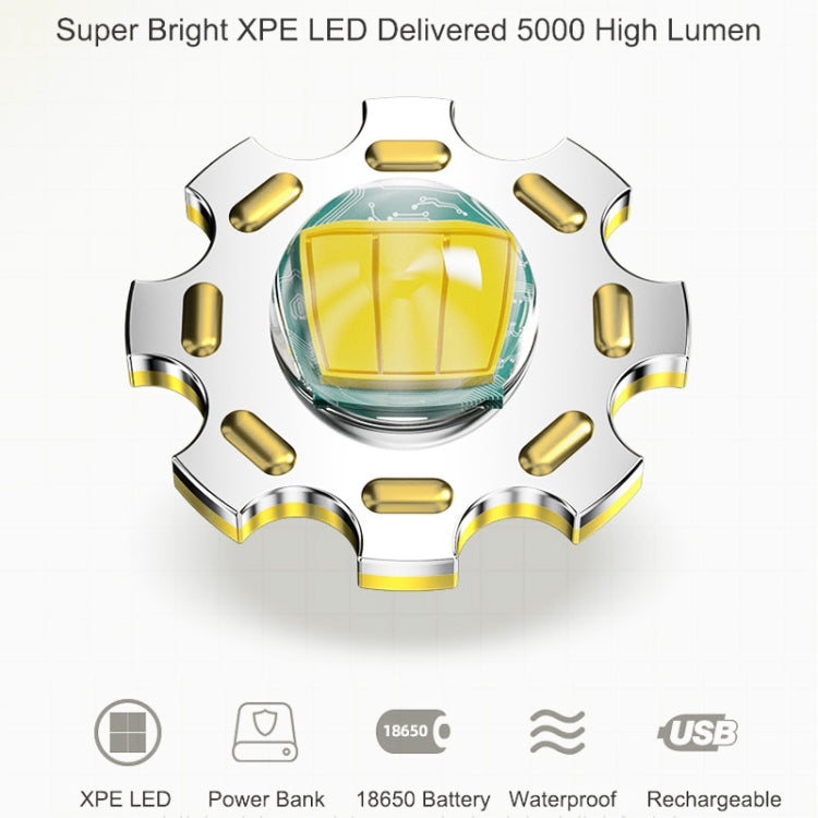 1800mAh LED Outdoor Strong Lighting Lithium Battery Flashlight, Color: