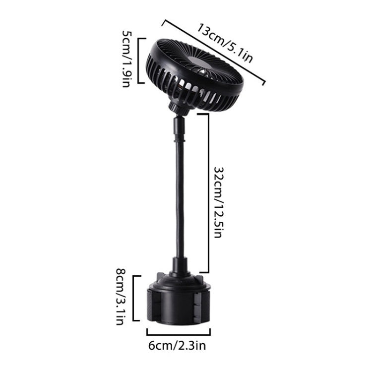 12V/24V High Wind Cooling USB Car Cup Holder Single Head Fan(R-8050)