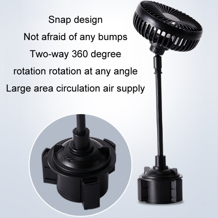 12V/24V High Wind Cooling USB Car Cup Holder Single Head Fan(R-8050)
