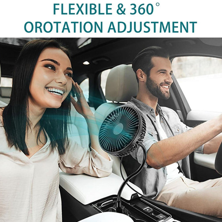 12V/24V High Wind Cooling USB Car Cup Holder Single Head Fan(R-8050)