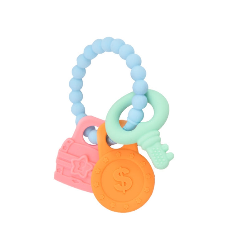 Infant Baby Teether Comfort Anti-eating Hand Bracelet Key Shape Molar Silicone Toy