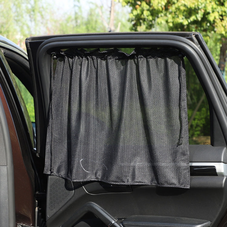 2pcs Car Curtain Sun Protection Mesh Suction Cup Sunshade(Black)