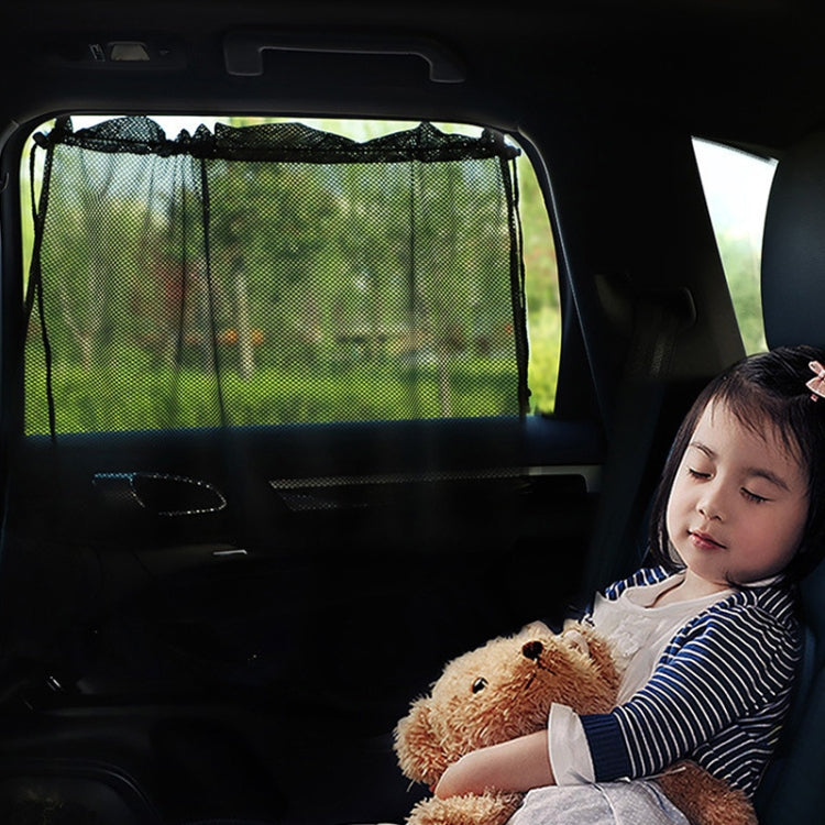 2pcs Car Curtain Sun Protection Mesh Suction Cup Sunshade(Black)