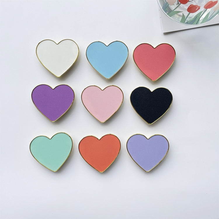 2pcs Electroplated Gold Trimmed Heart Shaped Retractable Cell Phone Buckle Air Bag Bracket