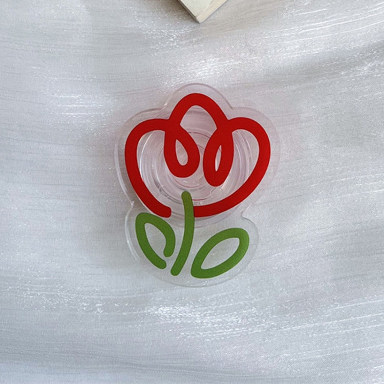 5pcs Transparent Colored Tulip Flower Airbag Support Desktop Can Retractable Back Paste Phone Bracket