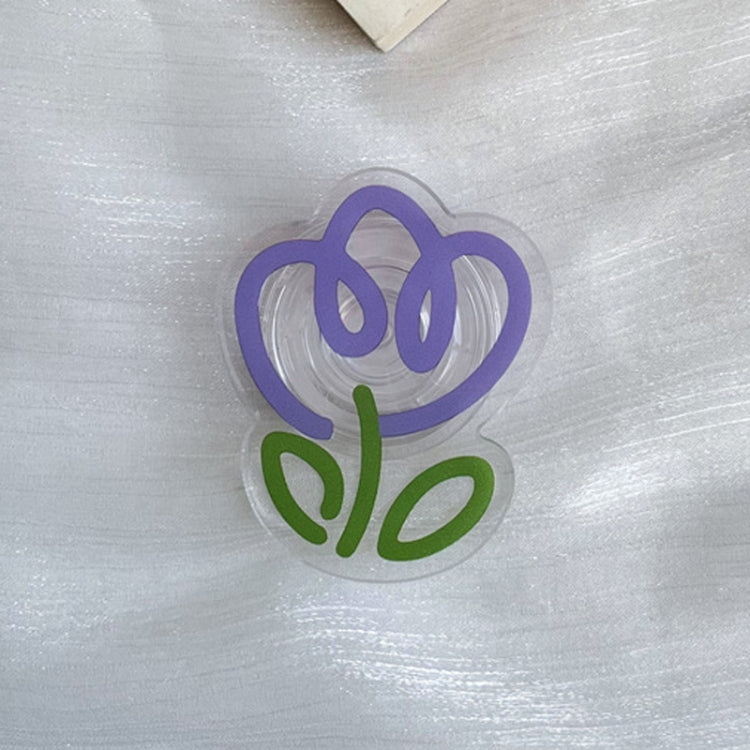 5pcs Transparent Colored Tulip Flower Airbag Support Desktop Can Retractable Back Paste Phone Bracket