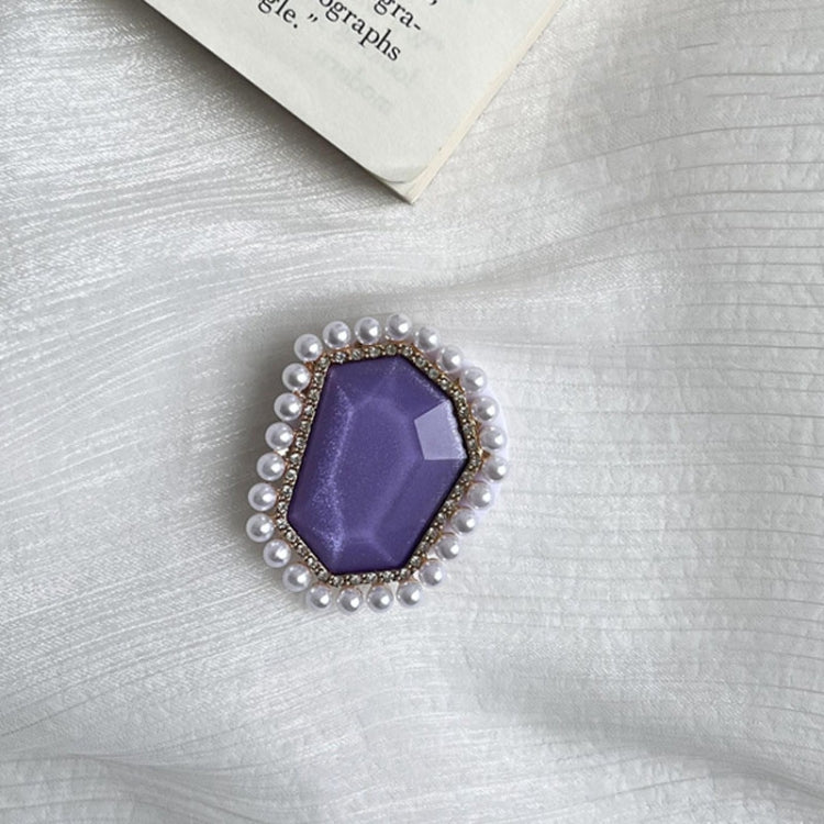 2pcs Pearl Diamond Airbag Phone Holder Lazy Desktop Retractable Ring Buckle Bracket