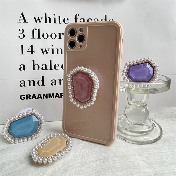 2pcs Pearl Diamond Airbag Phone Holder Lazy Desktop Retractable Ring Buckle Bracket